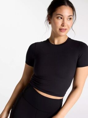 Calia Black Crop Top with Tie in the back
